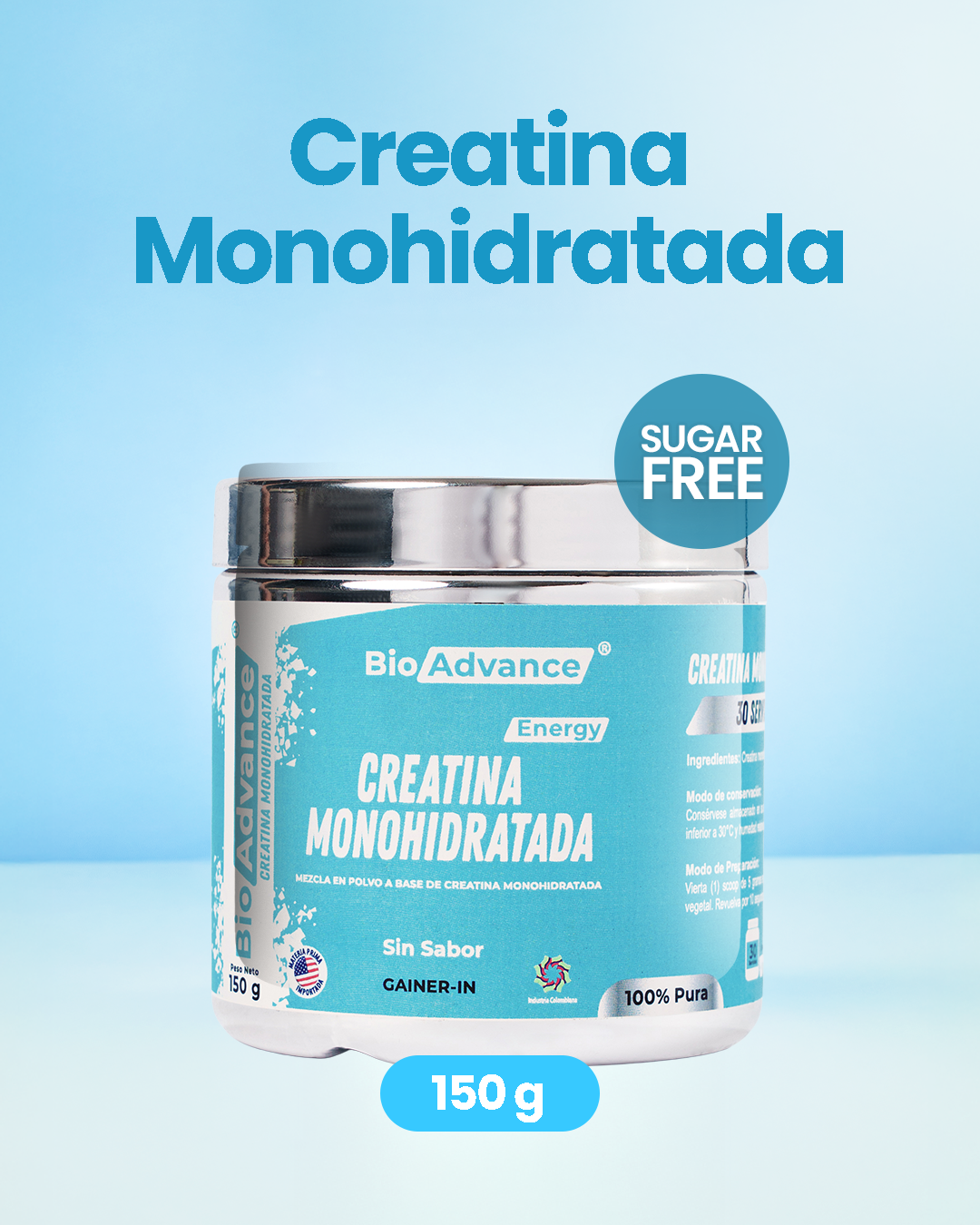 Creatina Monohidratada 100% Pura Bioadvance