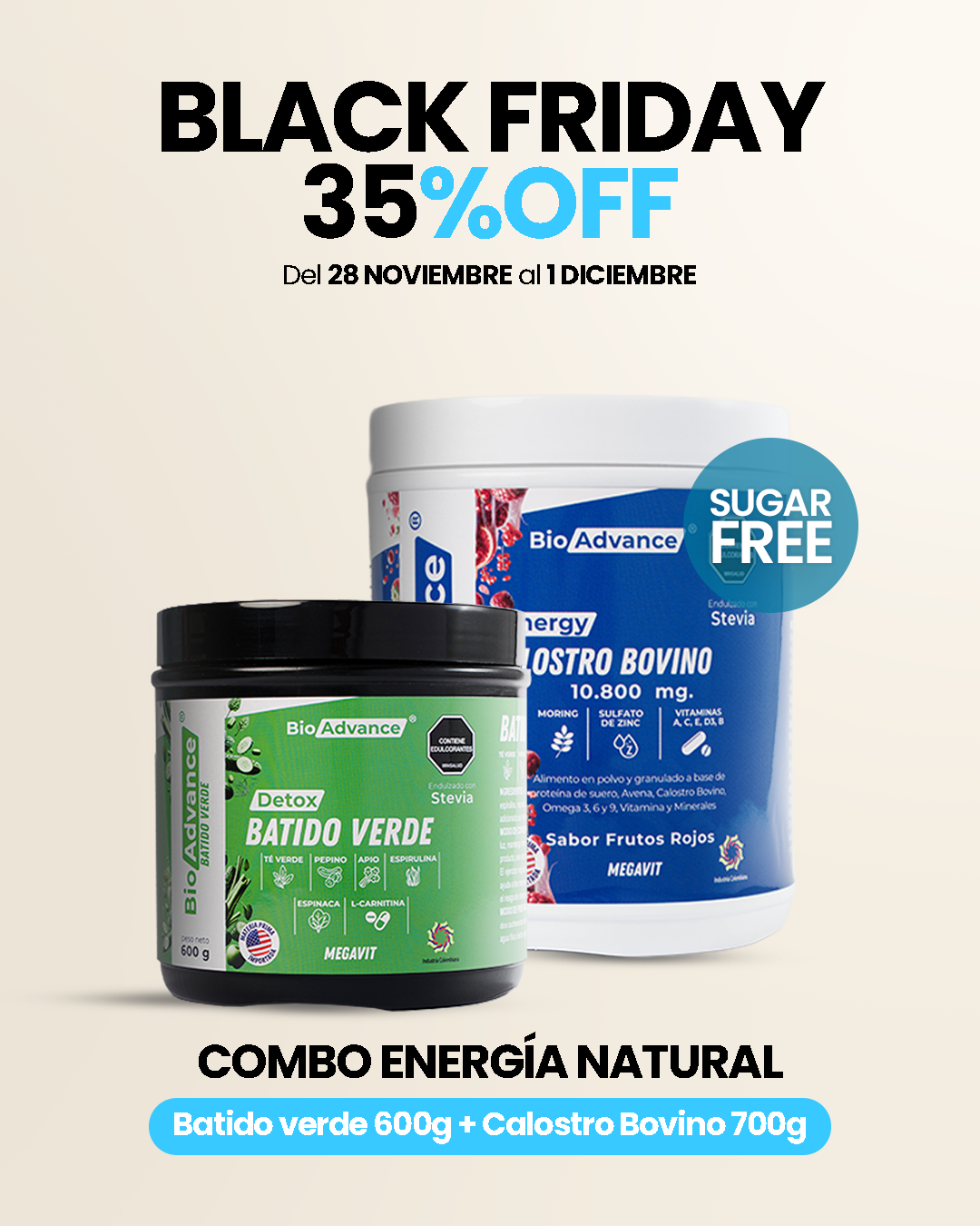 Combo Energía Natural (Calostro Bovino + Batido Verde)