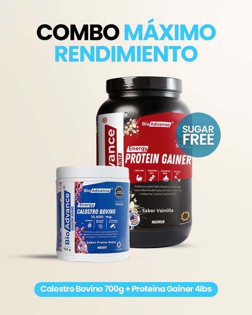Máximo Rendimiento (Calostro Bovino + Proteína Gainer)