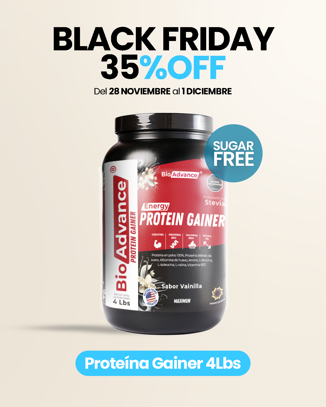 Proteina Gainer en Polvo BioAdvance