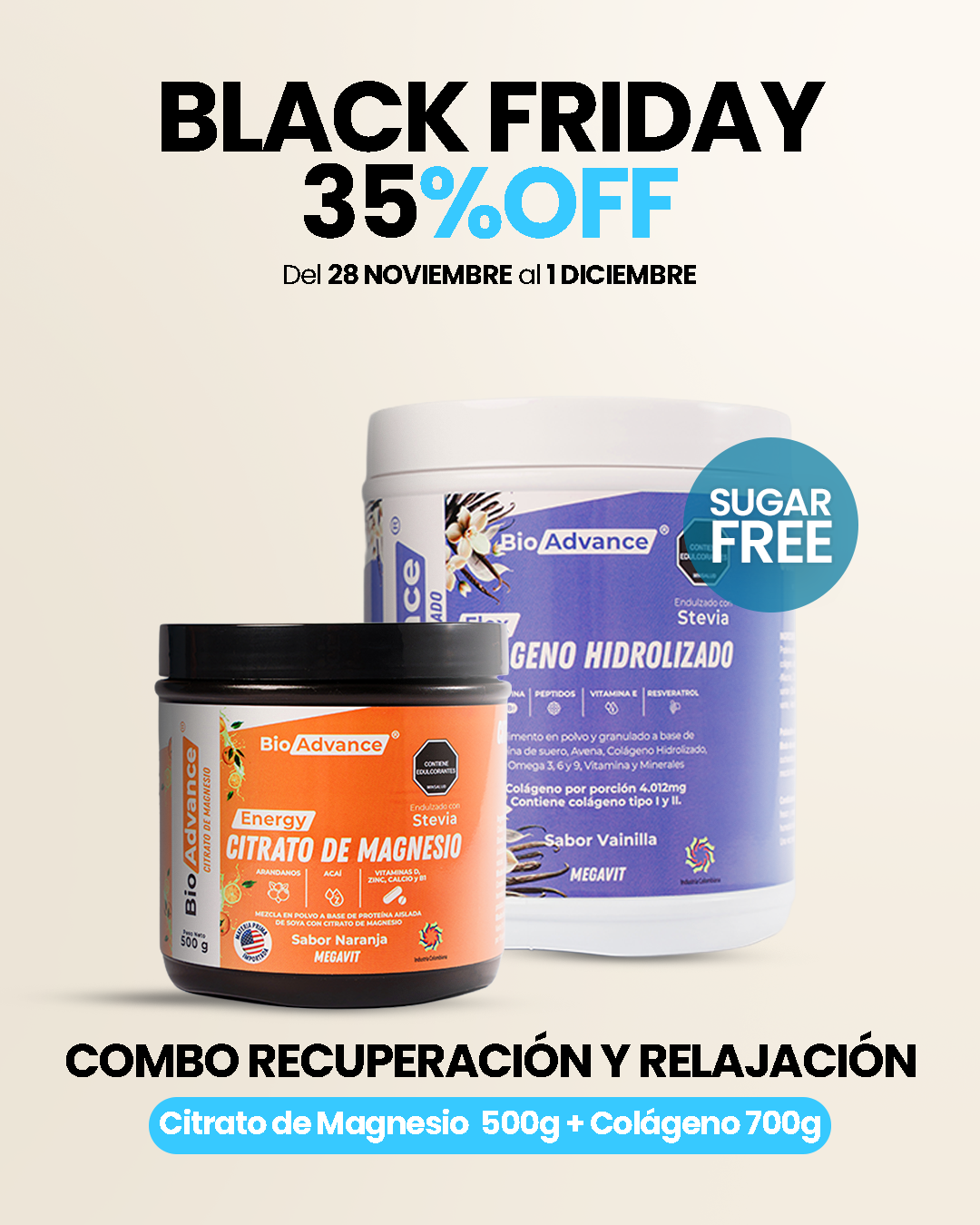 Recuperación y Relajación (Citrato de Magnesio + Colágeno Hidrolizado)