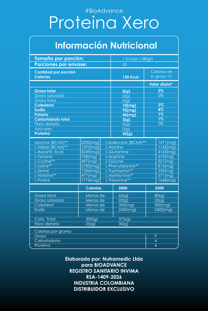 Proteína Xero En Polvo Bioadvance