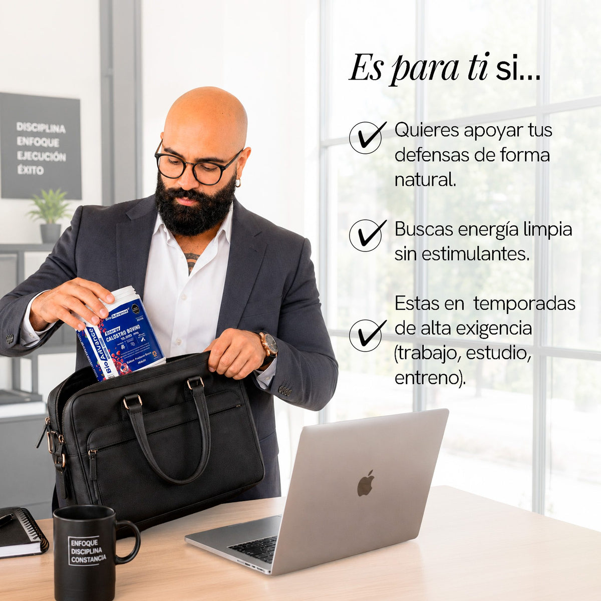 Para quién es el Calostro Bovino de BioAdvance: buscas apoyar tus defensas de forma natural y energía limpia en temporadas de alta exigencia.