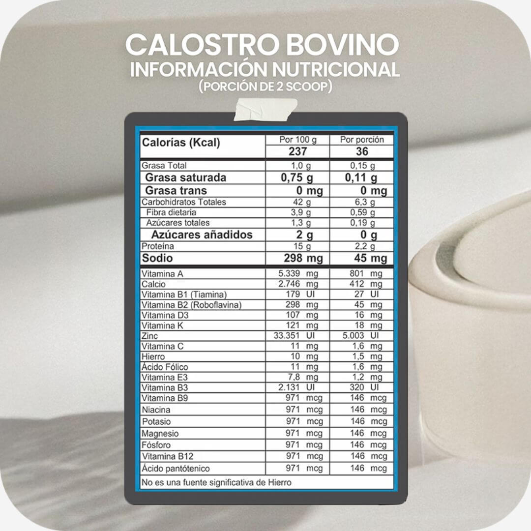 Calostro Bovino en Polvo de 700g BioAdvance