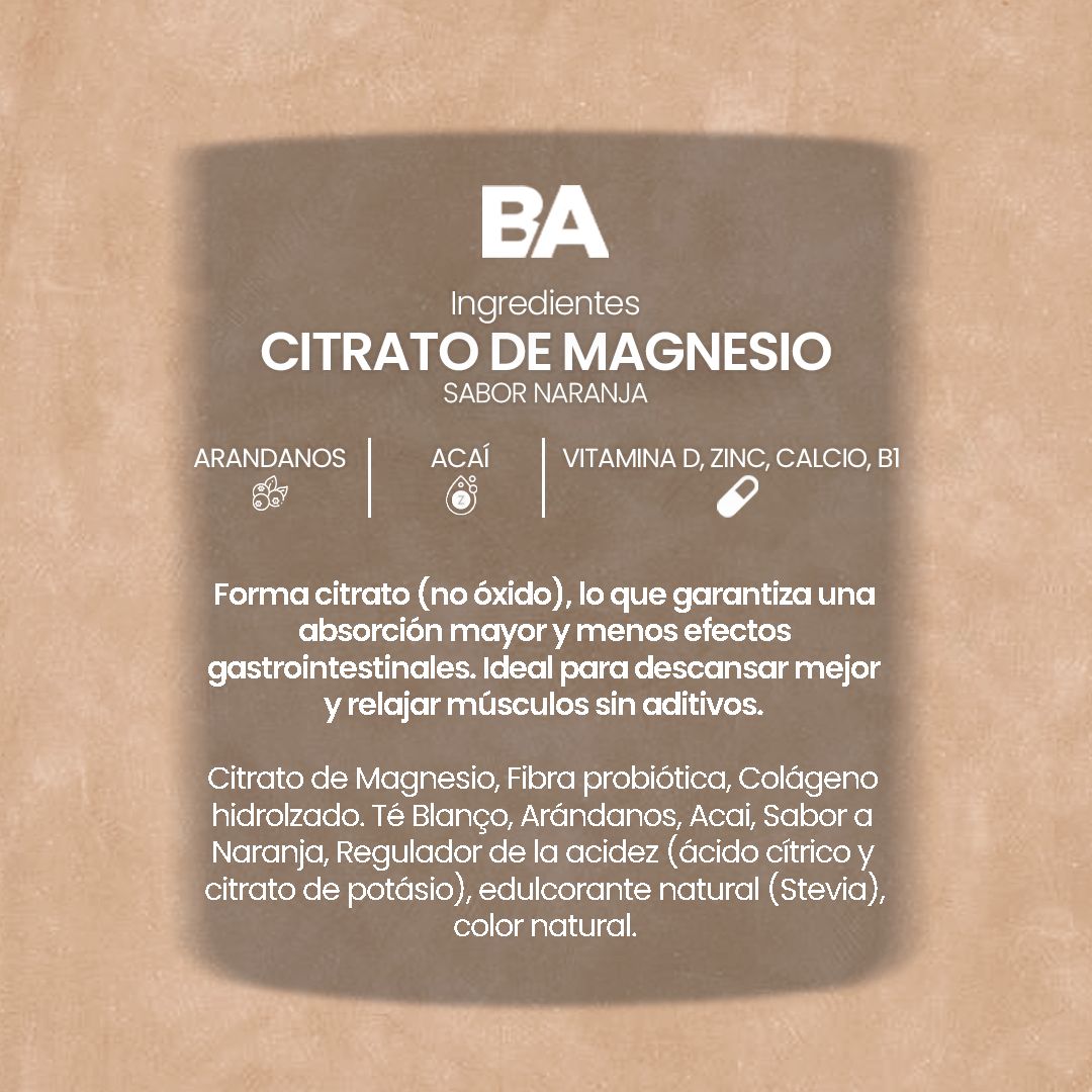Citrato de Magnesio en Polvo de 500g BioAdvance
