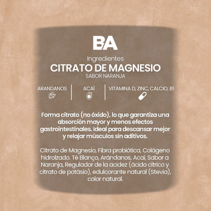Citrato de Magnesio en Polvo de 500g BioAdvance