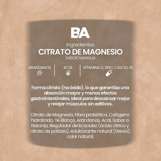 Citrato de Magnesio en Polvo de 500g BioAdvance