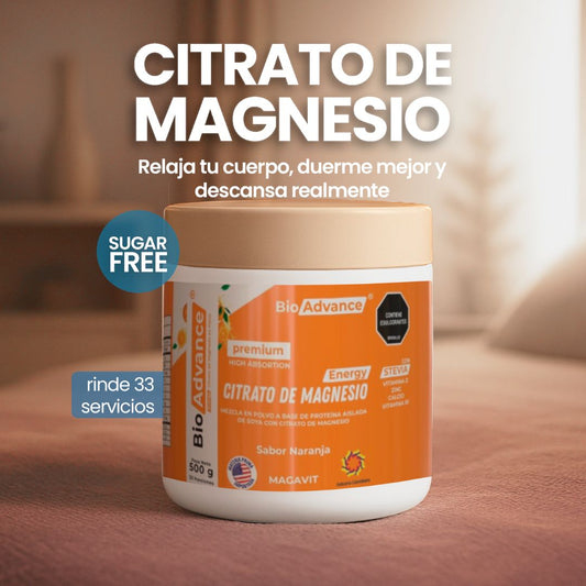 Citrato de Magnesio en Polvo de 500g BioAdvance