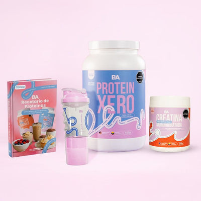 Combo Girl Power de BioAdvance: Proteína Xero Mujer, Creatina Monohidratada Mujer, shaker y ebook de recetas.
